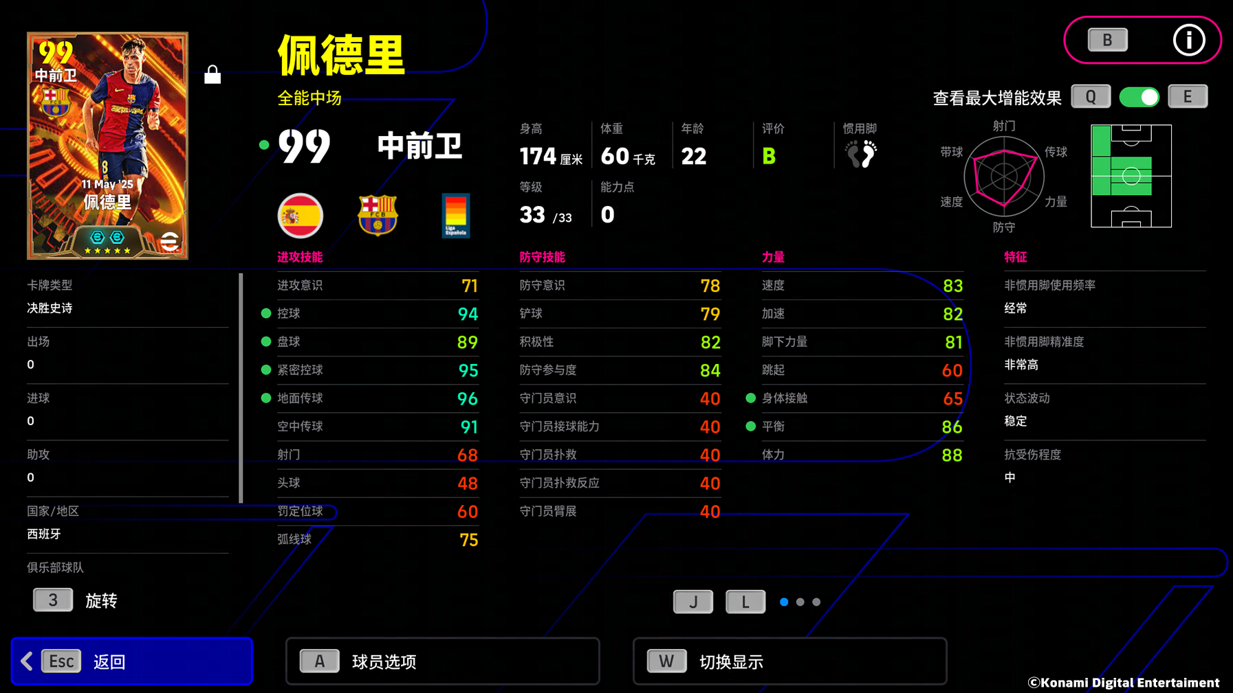 佩德里在中场拿球，周围多名防守球员试图围抢但未能成功断球