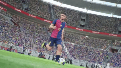 GIF动图展示佩德里背身接球后突然回敲，队友顺势前插形成单刀机会