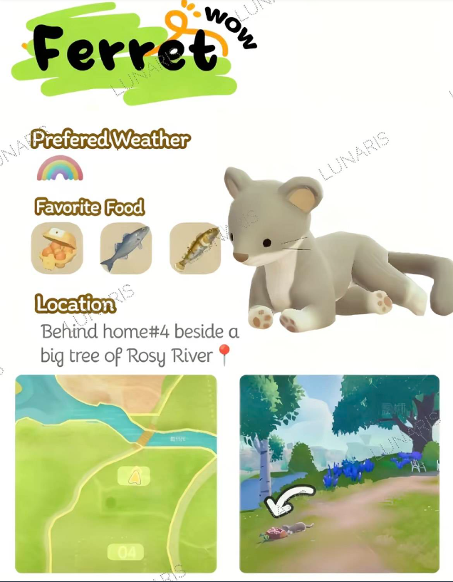 《心动小镇》低角度仰拍图：狐狸食槽嵌于树根凹陷处，上方藤蔓垂落形成天然遮蔽