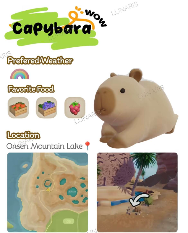 《心动小镇》交互提示界面截图：角色靠近食槽时弹出‘投喂’按钮，UI风格清新柔和，附带爱心动画特效