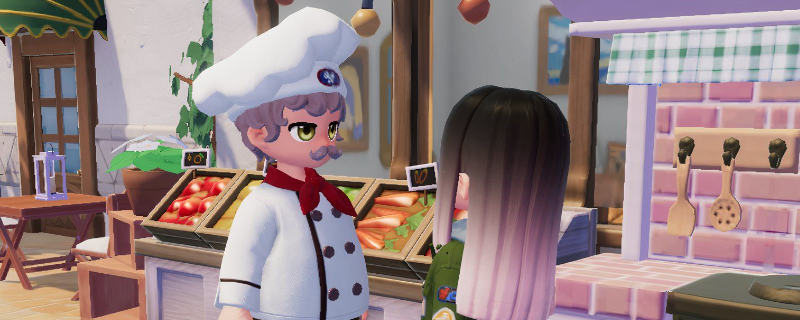 《心动小镇》游戏内UI界面展示多个爱好图标，包括钓鱼竿、花铲、锅具、蝴蝶网、望远镜及猫狗剪影，背景为阳光明媚的小镇街道