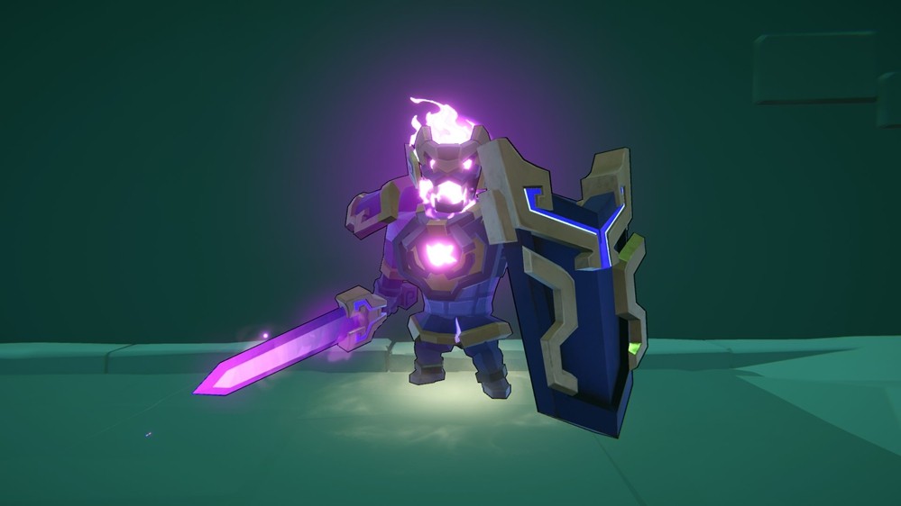 衔烛灵俑群像：半透明灵体悬浮于空中，腹部燃烧着幽蓝火焰，呈扇形包抄角色，背景可见坍塌的墓室壁画