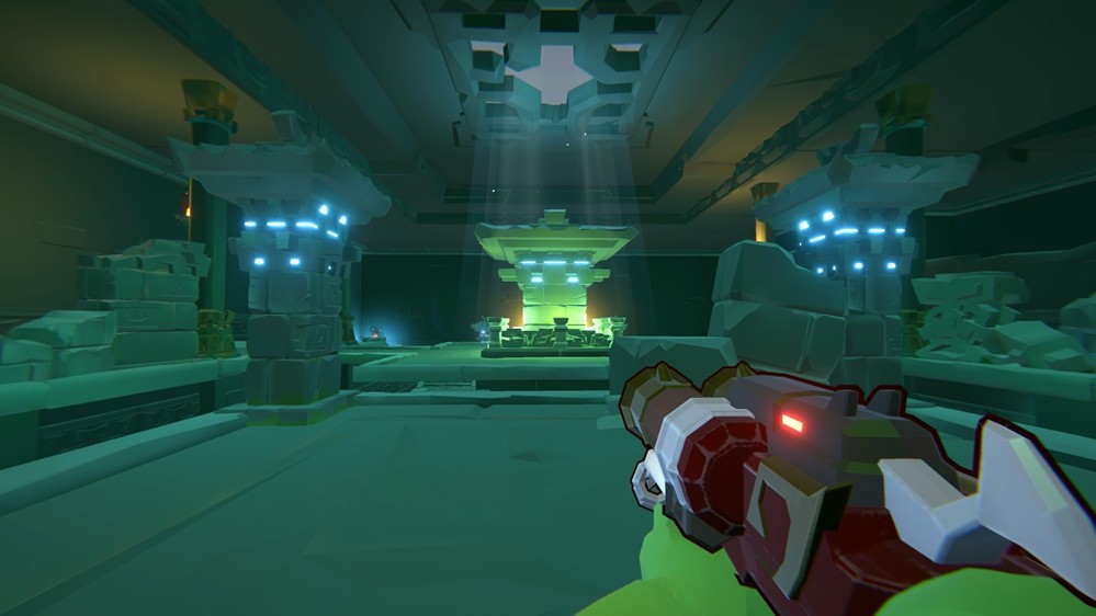 狂猎武器特写：金属枪管泛着冷冽寒光，UI界面显示‘换弹时间-50%’与‘弹道精度+22%’浮动标签