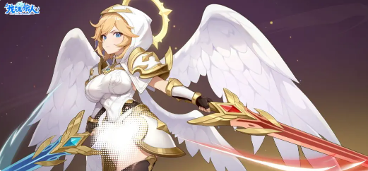 家政商店界面特写：货架陈列「加百列皮肤碎片×5」「星尘动态头像框」「圣光音效包」，右下角标注「可用守护之心兑换」