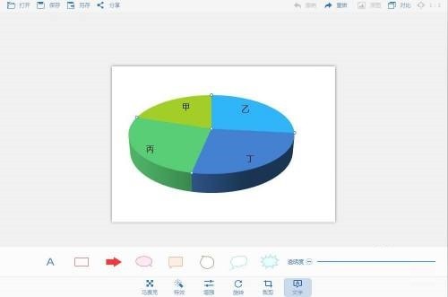 标注工具栏特写，‘文字’按钮呈蓝色高亮状态，右侧排列着字体、大小、颜色等调节控件