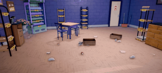 玩家角色正在擦拭玻璃窗的特写镜头，手部动作流畅，玻璃渐次透亮，窗外模糊街景若隐若现，细节表现细腻