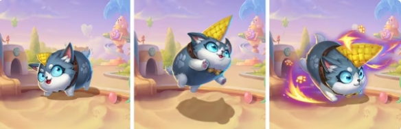 利刃犬小小英雄特写，机械犬形态，装甲泛金属光泽，口中衔巨型金元宝，双眼发射红包光束