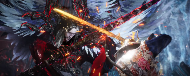 《仁王3》三方原区域实机画面：阴云密布的荒原战场，远处矗立着破损的战国军旗与石制六地藏雕像，近景可见泥墙断壁与隐约浮现的木灵光点