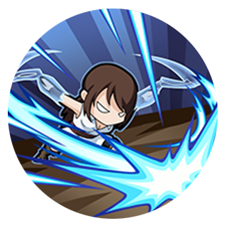 技能图标特写：一技能水螳螂图标为蓝色镰刀状，刀刃流动水纹，背景隐约浮现志志雄与光司剪影