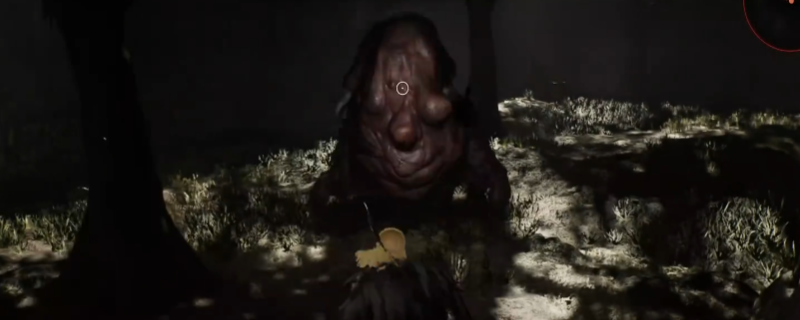 《仁王3》肉瘤怪实战截图：巨型肉质躯体正高速翻滚逼近玩家，表面布满蠕动囊肿，地面留下灼烧拖痕