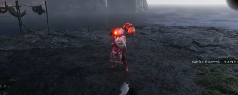 《仁王3》太原雪斋BOSS战实机画面：身着深蓝铠甲的武士立于雪夜古寺前，手持长太刀摆出中段架势，周身泛起寒光特效