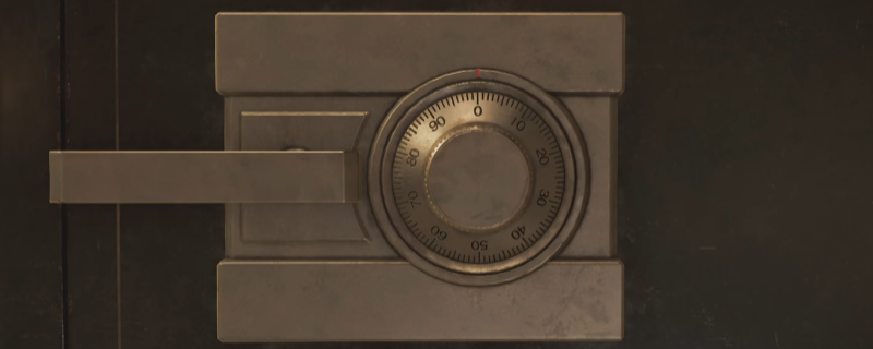 《生化危机9：安魂曲》游戏内画面：中央大厅左侧办公室实景，木纹办公桌中央摊开一份泛黄文件，背景可见老式台灯与档案柜，氛围阴冷而写实