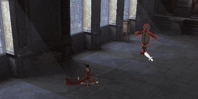 【风火流星】技能演示GIF：火尖枪残影拉出七道直线轨迹，每段突刺触发小型莲花爆炸特效