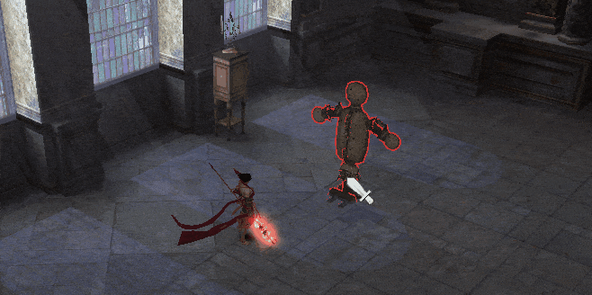 【天地降魔】技能演示GIF：哪吒跃至高空掷枪，火尖枪落地瞬间炸开巨型莲花冲击波，中心区域敌人被强制浮空