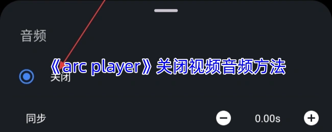 arc player播放界面特写：屏幕中央为高清视频画面，右上角悬浮显示半透明控制栏，其中喇叭图标高亮，音量滑块已拖至最左侧