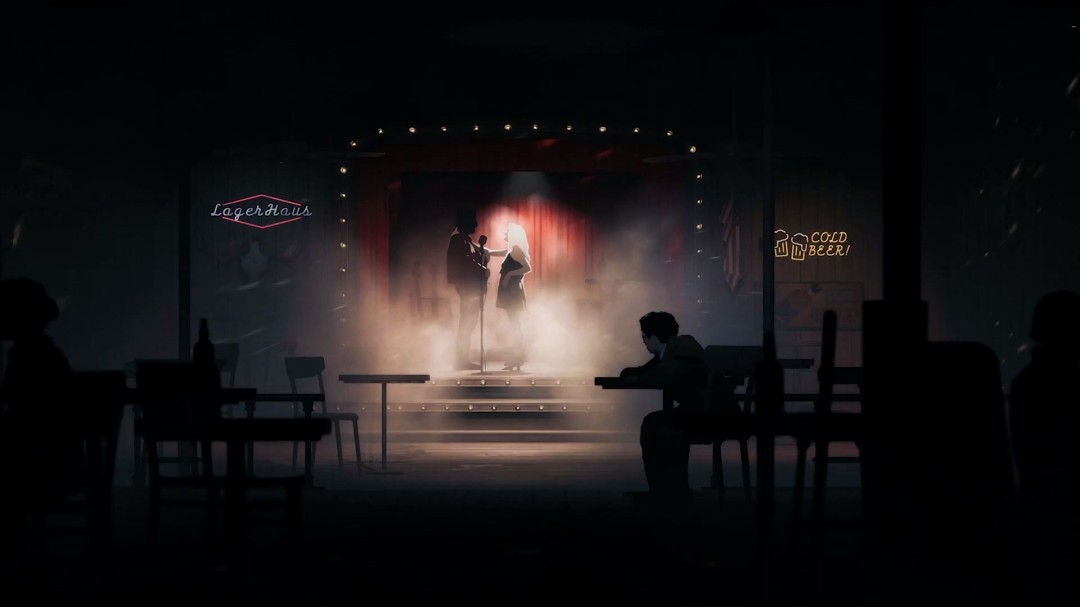 UI界面截图：复古CRT显示器风格的物品栏界面，子弹数量、药品剂量、工具耐久度以跳动数字显示，背景是缓缓旋转的老式唱片机