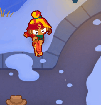 GIF动图：爆竹格温LV3技能释放过程——引线闪亮、小鞭炮抛物线飞行、落地瞬间迸发连续三重环形爆炸波，气球触碰后冒烟减速