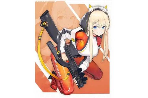 战斗场景实录：四名队友呈扇形站位，托比居中释放技能，角色头顶同时浮现攻击力↑与弹匣扩容↑双状态图标