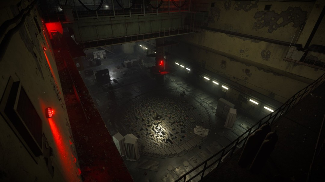 异常现象可视化：一片静谧松林中央悬浮着扭曲空间的球形力场，周围针叶呈逆向螺旋状枯萎，地面辐射读数仪表疯狂跳动