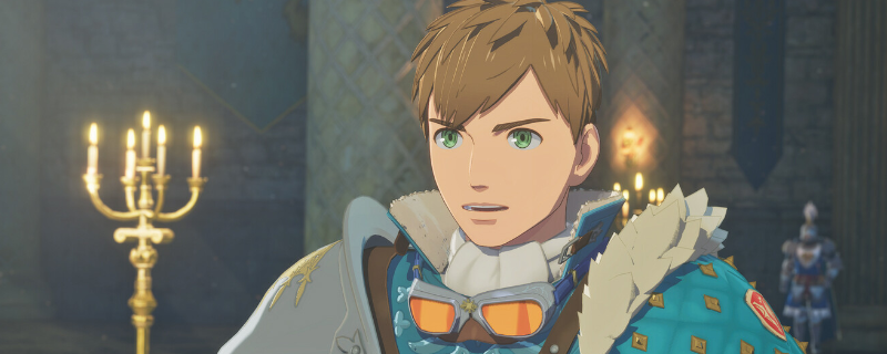 《怪物猎人物语3：命运双龙》游戏内UI界面特写，左侧显示‘合作之盾’成就图标，右侧为动态战斗场景，主角与随从兽并肩跃起发动合击，光效炽烈、动作张力十足