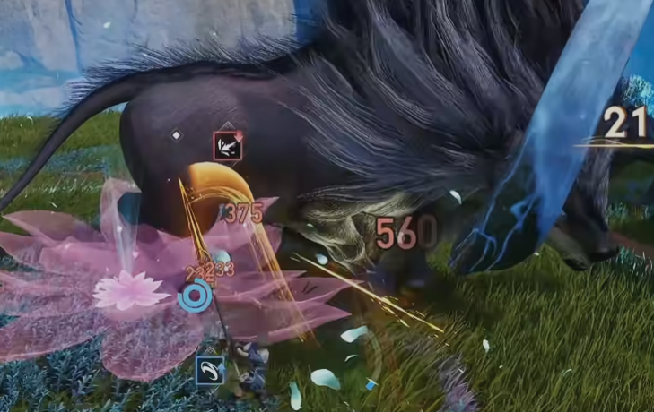 技能机制示意图：左侧分屏展示西施阵法范围（半径8米蓝色光域）与元流之子攻击判定圈（红色扇形区域），中间箭头标注‘吸附力→命中率↑’‘阵内移动→攻速叠加’双重增益路径