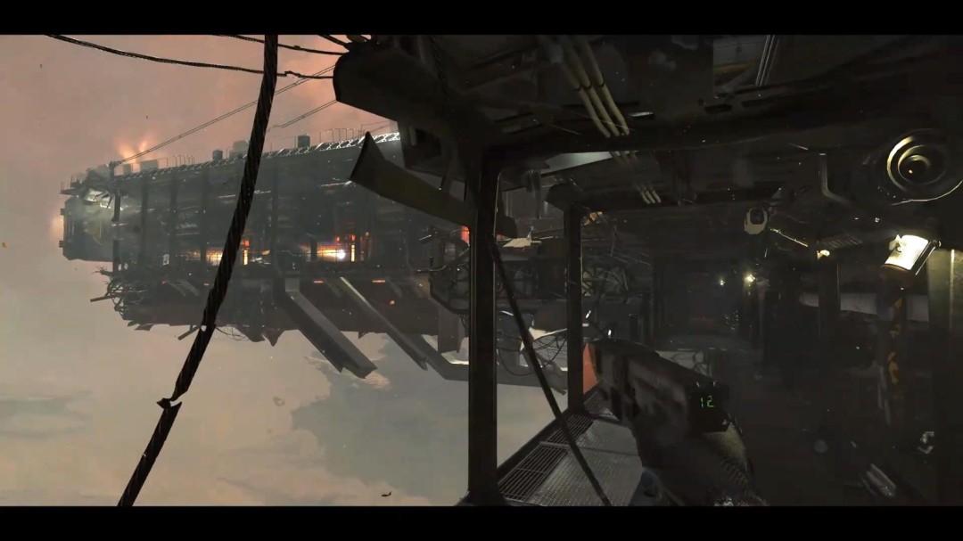 主角背靠破损控制台喘息，HUD显示氧气剩余37%，左上角雷达突然捕捉到三处高速移动热源，天花板通风口正缓缓渗出黑色粘稠液体