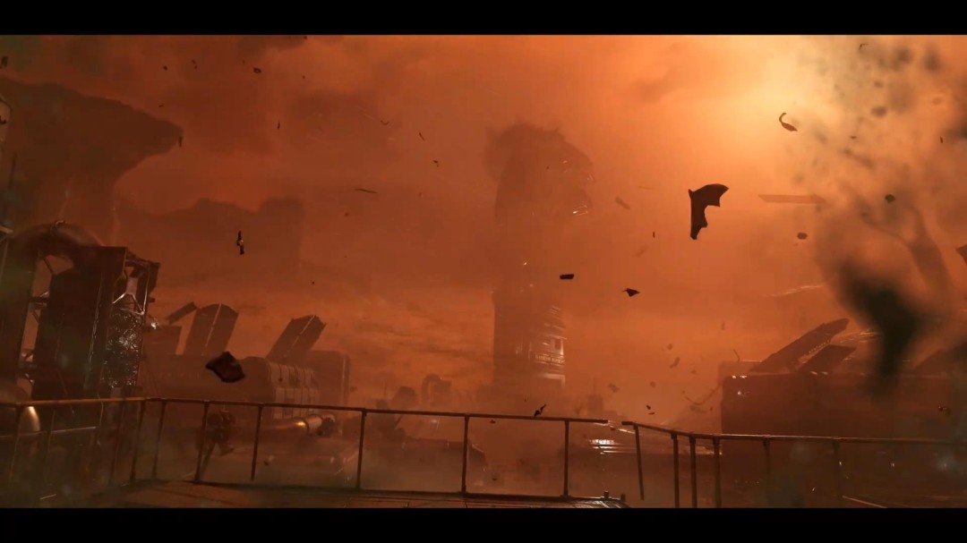 游戏LOGO特写：‘ALIEN DEATHSTORM’字样由灼烧金属质感构成，背景是扭曲蠕动的异形表皮纹理，底部渗出暗红血迹