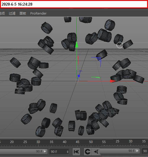 Cinema 4D工程视图中的手镯建模全流程示意图，清晰展示圆环创建、扫描绑定及层级结构关系