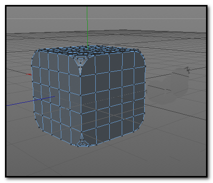渲染预览图：立方体在灰白渐变背景下呈现柔和阴影，8个倒角边缘泛出细腻高光，整体造型兼具科技感与亲和力