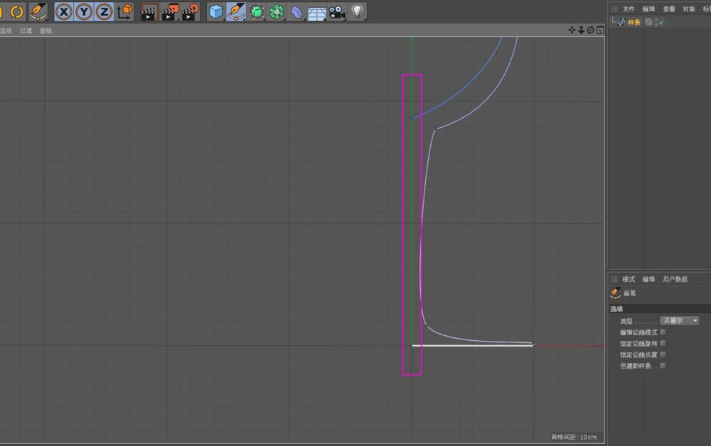 属性面板特写，显示当前样条起点Position.X=0.0、终点Position.X=0.0，Y值呈阶梯式递增