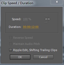 时间线面板截图，V1轨道为12秒字幕素材，V2轨道在3秒处插入同款素材并设置持续时间为9秒，两轨道素材呈阶梯式错位排列