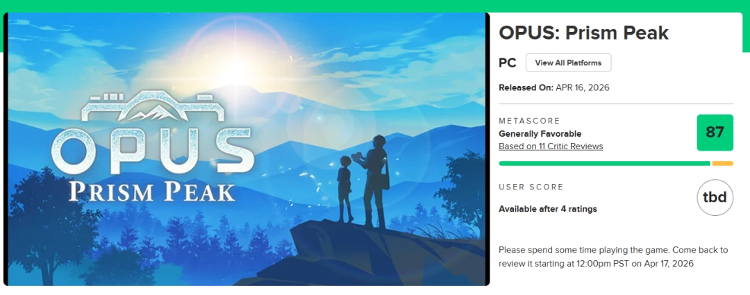 游戏主视觉图：水墨晕染的苍茫山峦悬浮于淡金色天幕之下，前景一位身着素衣的青年手持老式胶片相机，镜头微微上扬，仿佛正对准远方若隐若现的飞檐轮廓