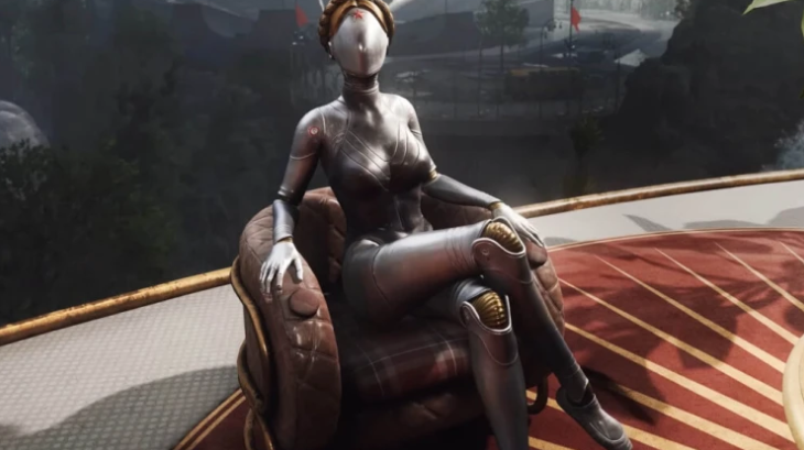 《原子之心》DLC‘血染水晶’概念海报：猩红水晶刺穿锈蚀苏联风格穹顶，背景中隐约浮现立方体结构与模糊人形剪影，整体色调诡谲冷峻